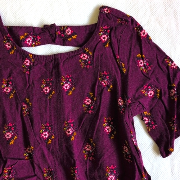 old navy purple floral lightweight rayon swing dress 18-24 months baby girl - Picture 3 of 7